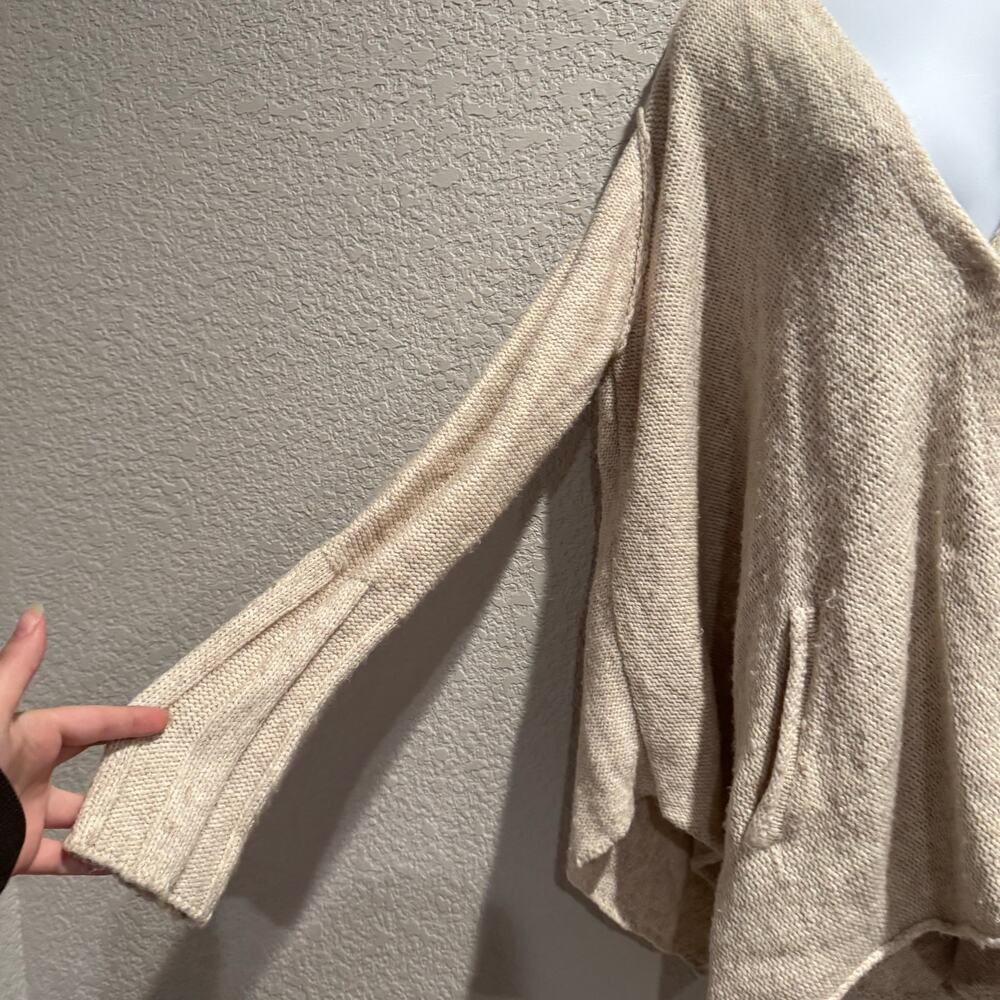 free people | oversized wool oatmeal cream knit cardigan women’s sweater sz XS - Picture 2 of 10